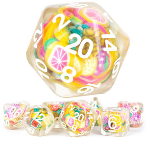 Fruit Resin 16mm 7ct Polyhedral Dice Set