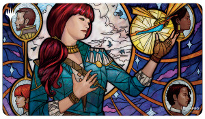 Dominaria United Playmat E featuring Jhoira, Ageless Innovator for Magic: The Gathering