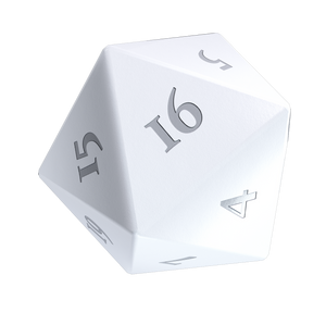 Vivid Heavy Metal Dice: White D20