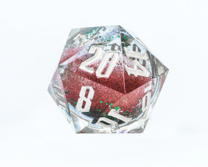 Christmas Red & Green Snowglobe 54mm D20 Single Dice