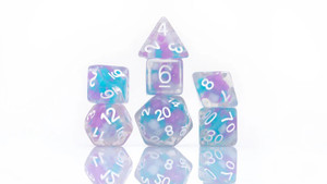 Cotton Candy Glowworm 7ct Polyhedral Dice Set