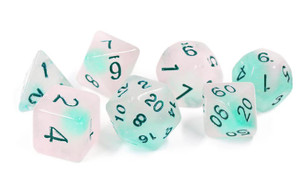 Frosted Glowworm 7ct Polyhedral Dice Set