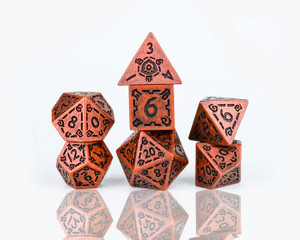 Illusory Metal 7ct Polyhedral Dice Set Copper