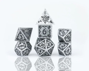 Illusory Metal 7ct Polyhedral Dice Set Silver