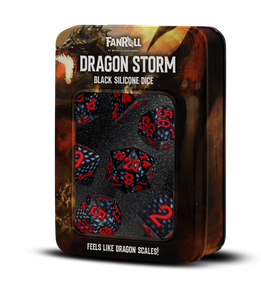 Dragon Storm Black Dragon Scales Silicone 7ct Polyhedral Dice Set