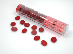 Frosted Red Glass Stones 40ct in 5.5 Tube