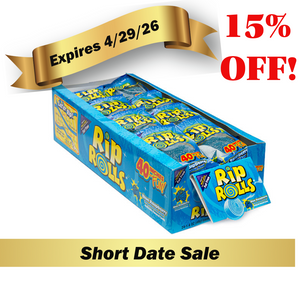 15% OFF Rip Rolls Blue Raspberry 1.5 Ounce 24 Count