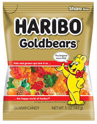 Haribo Gold Bears Gummy Candy 5 Ounce 12 Count Peg Bag