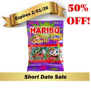50% OFF Haribo Sour S'ghetti Gummy Candy 5 Ounce 12 Count Peg Bag