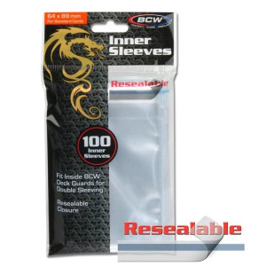 SLEEVES INNER 64MM X 89MM - RESEALABLE
