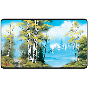 Bob Ross Lakeside Path Black Stitched Playmat