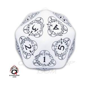 Dice D20 Level Counter Countdown White & Black