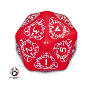 Dice D20 Level Counter Countdown Red & White