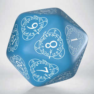 Dice D20 Level Counter Countdown Blue & White
