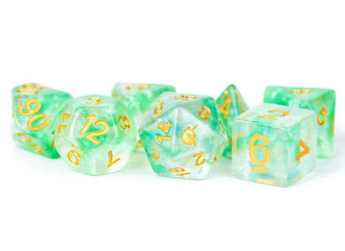 Unicorn Icy Everglades Resin 16mm 7ct Polyhedral Dice Set