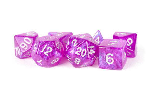 Stardust Purple Acrylic 16mm 7ct Polyhedral Dice Set