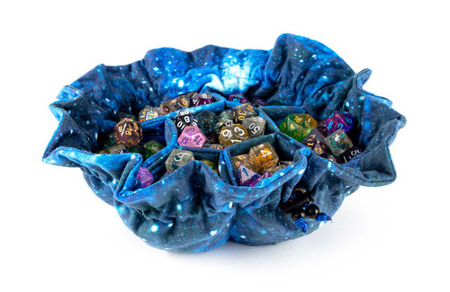 Galaxy Velvet Compartment Dice Bag with Pockets