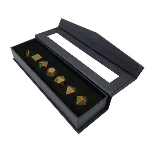 SALE Heavy Metal Feywild Copper and Green RPG Dice Set for Dungeons & Dragons
