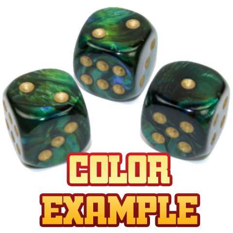 Scarab Mini-hedral Polyhedral Jade/Gold 7ct Dice Set