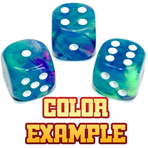 Festive Mini-hedral Polyhedral Waterlily/White 7ct Dice Set