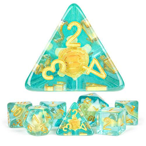 Turtle Resin 16mm 7ct Polyhedral Dice Set