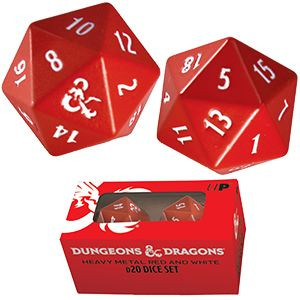 Heavy Metal D20 Dice Set Red and White for Dungeons & Dragons