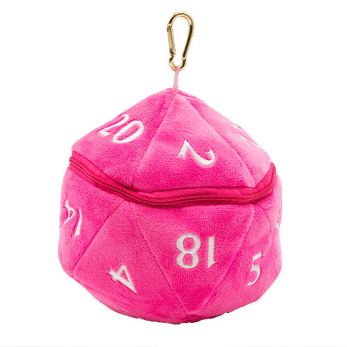 SALE D20 PLUSH DICE BAG - HOT PINK
