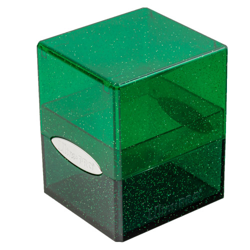 Glitter Satin Cube Green