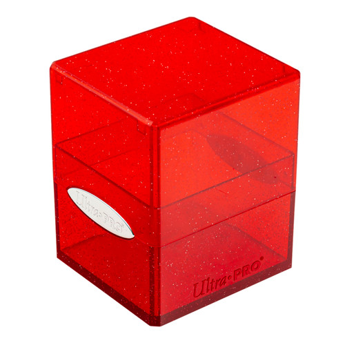Glitter Satin Cube Red