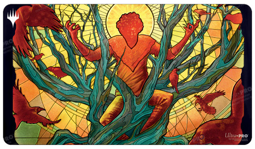 Dominaria United Playmat G featuring The Raven Man for Magic: The Gathering