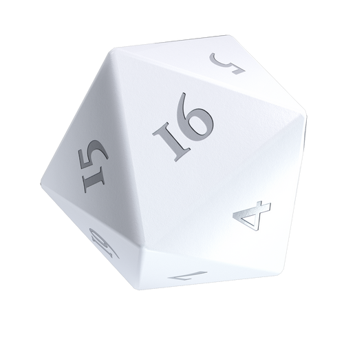 Vivid Heavy Metal Dice: White D20