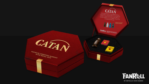 CATAN Premium Robber & Metal Dice Set Tiger's Eye