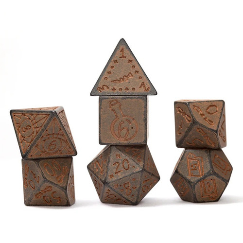 Illusory Stone Granite 7ct Polyhedral Dice Set