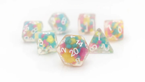 Lucky Charms Glowworm 7ct Polyhedral Dice Set