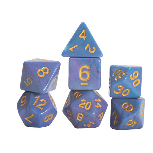 Blue Unicorn 7ct Polyhedral Dice Set