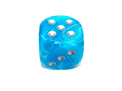 Luminary D6 Sky/Silver 50mm Single Dice