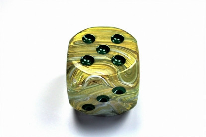 Marble D6 Green/Dark Green 50mm Single Dice