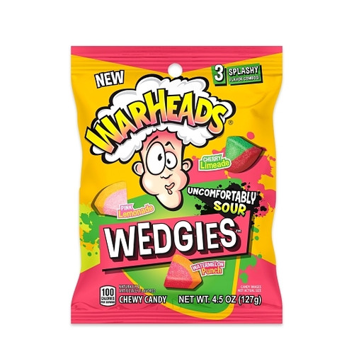 Warheads Wedgies 4.5 Ounce 12 Count Peg Bag