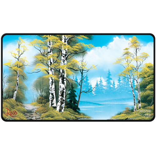 Bob Ross Lakeside Path Black Stitched Playmat