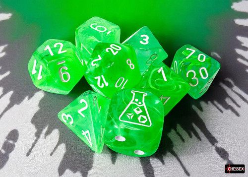 Lab Dice 9 Nebula Polyhedral Gelatinous/White 7ct Dice Set