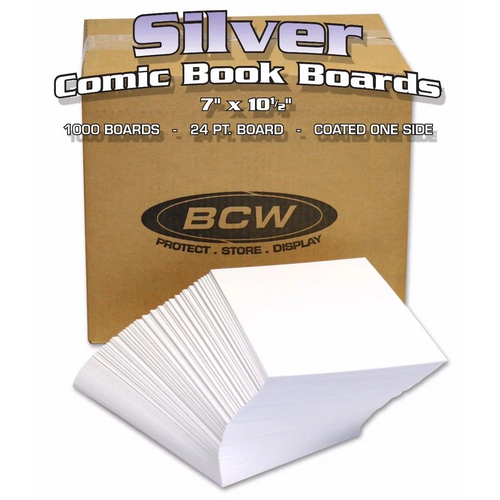 Comic Backboard Silver 1000ct Case