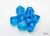 Lab Dice 7 Translucent Polyhedral Tropical Blue/White 7ct Dice Set