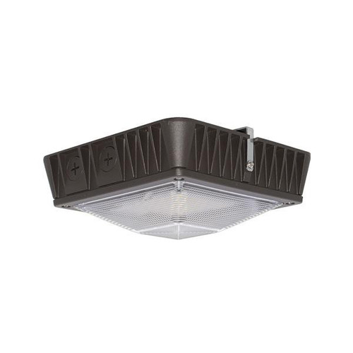 Alphalite CNP Series, LED Surface Canopy light with black finish, adjustable CCT (50K, 40K, 30K), 60/52/35/18W wattage options, 7,707 lumens output, 120-277V input, high performance LED lighting with 5 years warranty and 50,000 hours rated life.