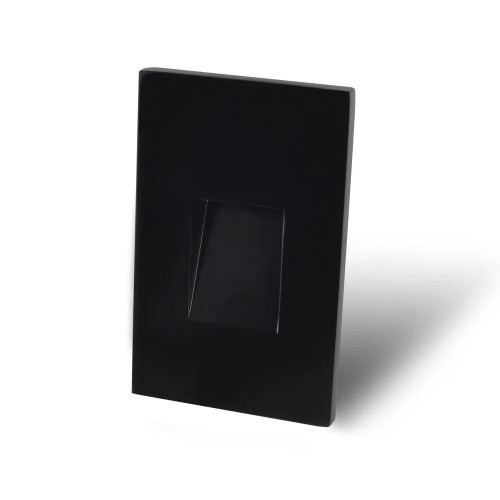 Westgate Manufacturing Single-Gang LED Step Light Engine For Vertical Trims - SLT-B-ORB, black recessed step light with square opening for vertical trims.