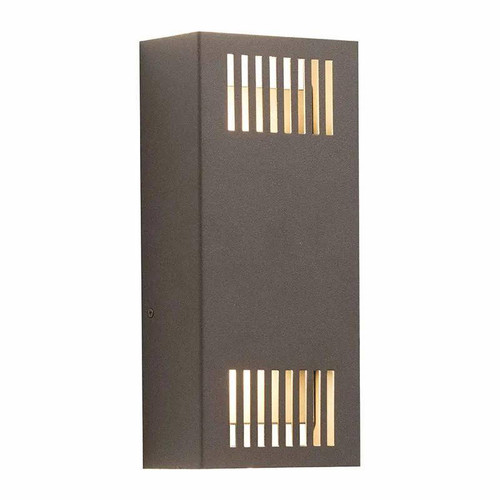 Westgate Manufacturing SMALL CREST WALL SCONCE, Small Crest by Westgate - Bronze Grille wall sconce with a rectangular design and vertical slats.