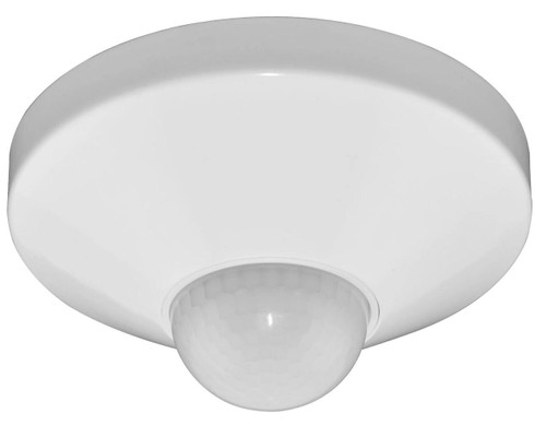 Westgate Manufacturing 600W Max, 0-10V PIR 120-277V Ceiling Sensor Dip & Rc, Optional Remote Control WEC-3RC, ceiling-mounted motion sensor with a white, dome-shaped design for efficient lighting control.