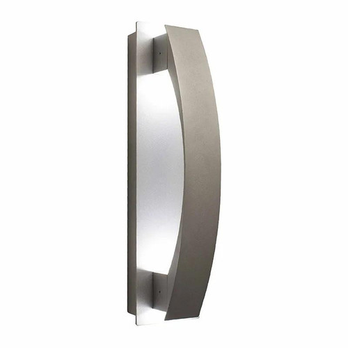 Westgate Manufacturing CREST WALL SCONE COVER, Crest by Westgate - Silver Lunette, modern silver wall sconce with curved design and built-in lighting.