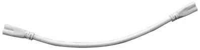Westgate Manufacturing 8\" Linking Cable For T5 Retrofit Lamp, white electrical linking cable with connectors on both ends