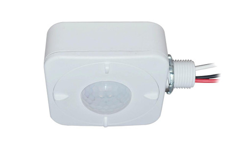 Westgate Manufacturing 600W Max, On/Off PIR 120-277V Highbay Sensor, white motion sensor with PIR detection lens, wired connection for industrial lighting control.