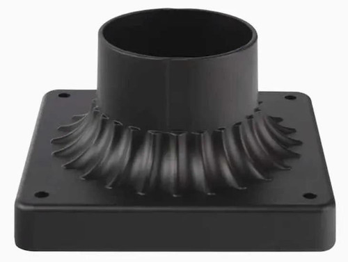 Westgate Manufacturing Decorative Pier Mount Base - PML-BASE-BK, black cast iron decorative pillar mount base with a square mounting plate and a cylindrical socket for post installation.